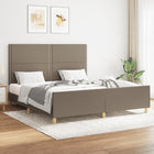 Bedframe met hoofdeinde stof taupe 160x200 cm 160 x 200 cm Taupe