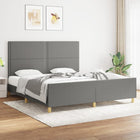 Bed frame without mattress fabric dark gray 180x200 cm