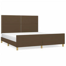 Bedframe Met Hoofdeinde Stof Donkerbruin 180 x 200 cm Effen met spijkers