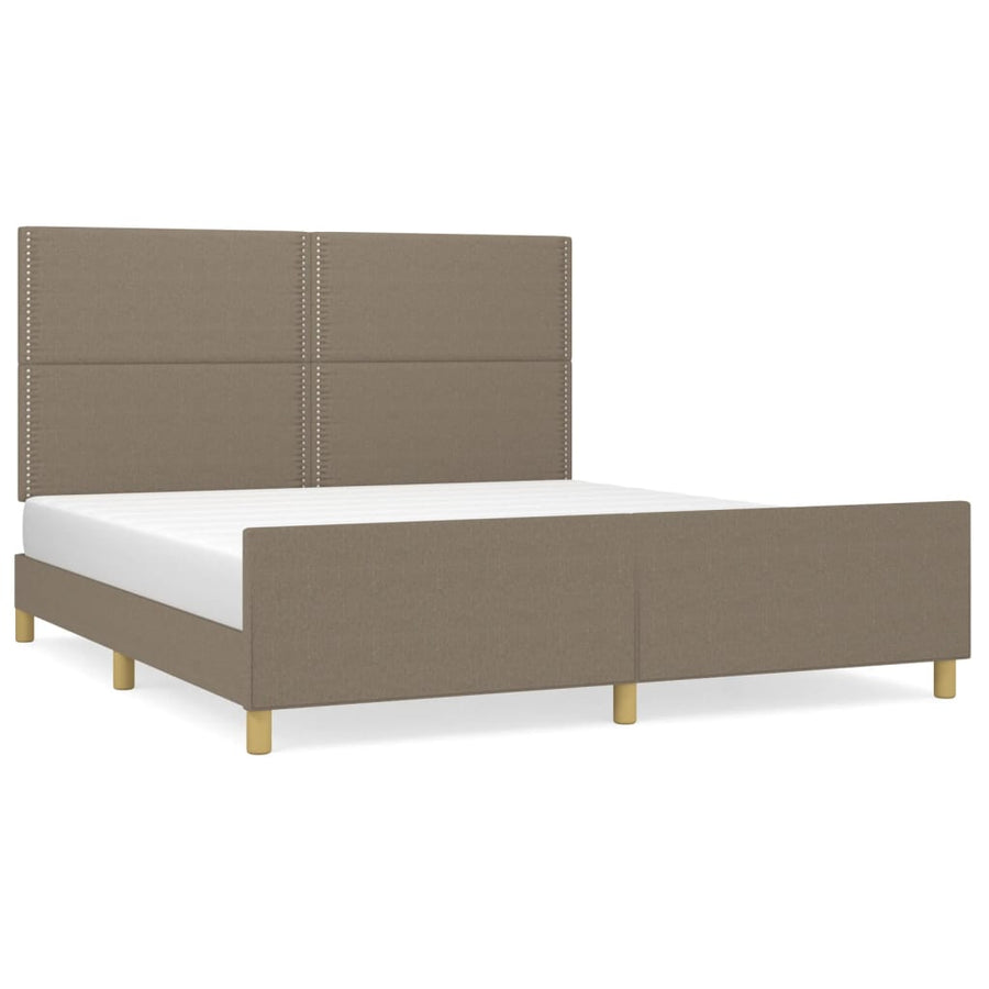 Bedframe met hoofdeinde stof taupe 180x200 cm 180 x 200 cm Taupe