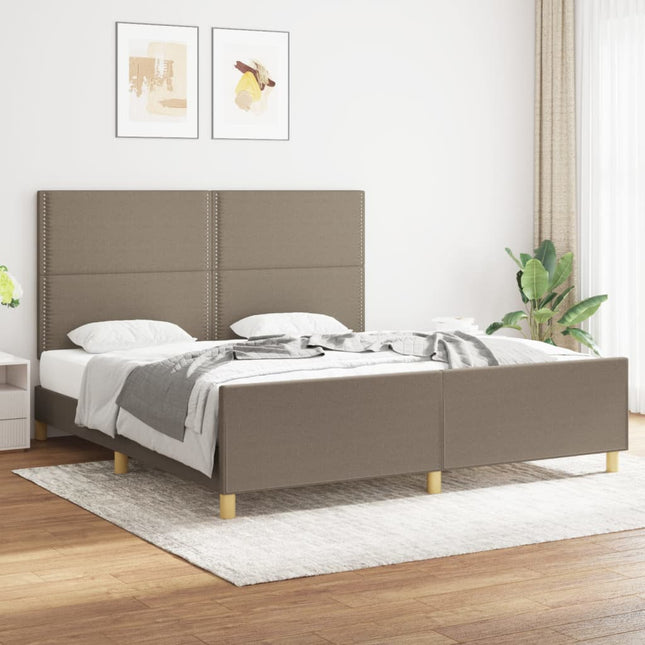 Bedframe met hoofdeinde stof taupe 180x200 cm 180 x 200 cm Taupe