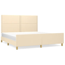 Bedframe Met Hoofdeinde Stof Kleurig Crème 180 x 200 cm Effen met spijkers
