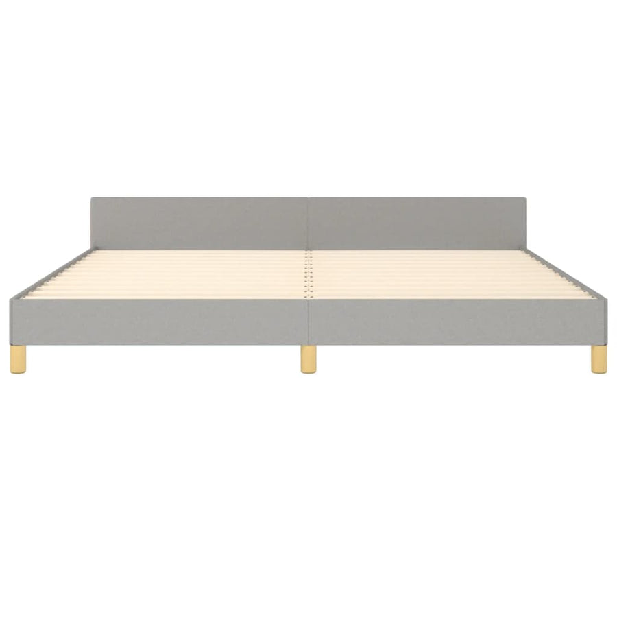 Bedframe met hoofdeinde stof lichtgrijs 200x200 cm 200 x 200 cm Lichtgrijs
