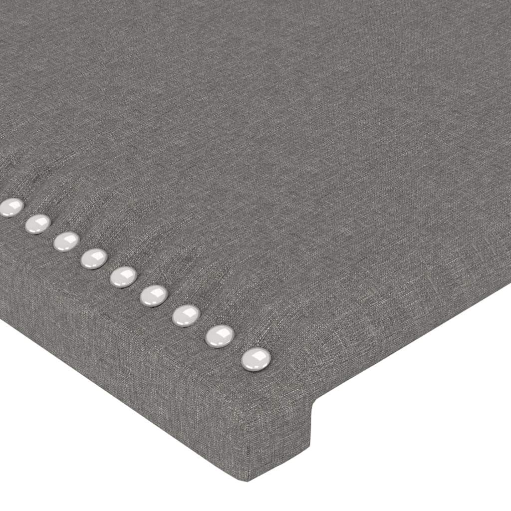 Bedframe Met Hoofdeinde Stof Donkergrijs 200 x 200 cm Effen met spijkers