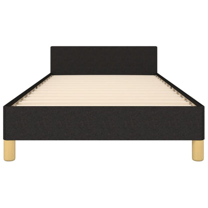 Bedframe Met Hoofdbord Stof Zwart 80 x 200 cm Blok met vierkanten