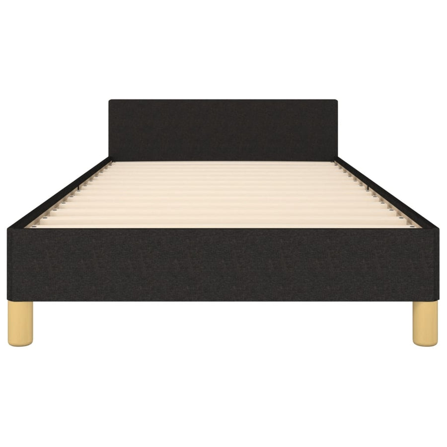 Bedframe Met Hoofdbord Stof Zwart 80 x 200 cm Blok met vierkanten
