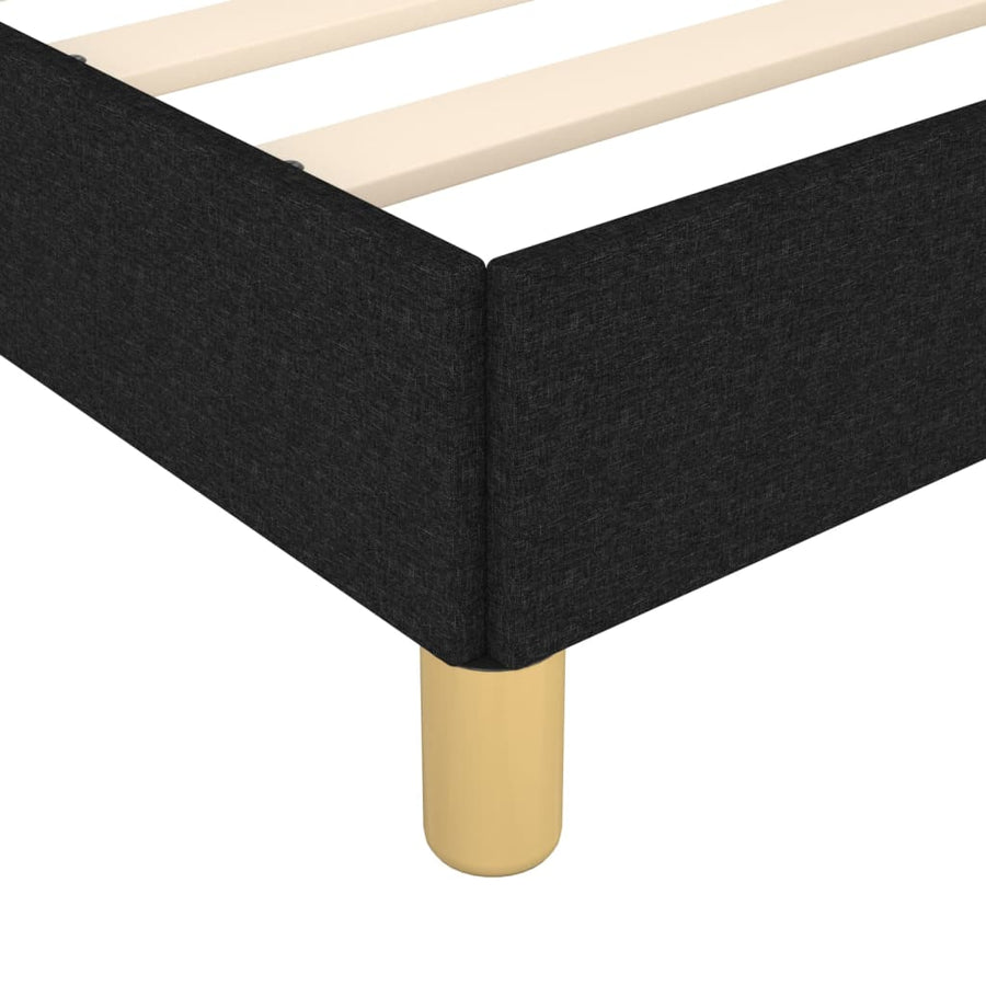 Bedframe Met Hoofdbord Stof Zwart 80 x 200 cm Blok met vierkanten