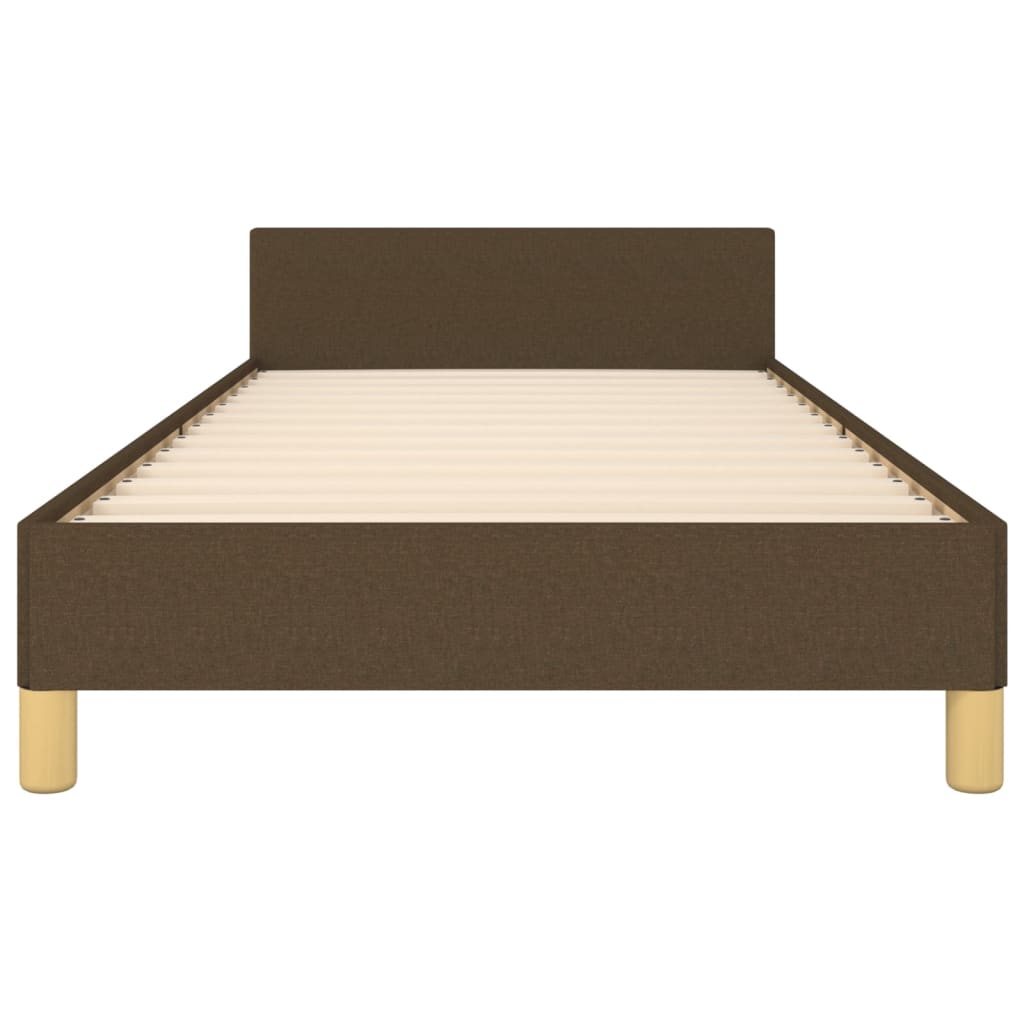 Bedframe Met Hoofdeinde Stof Donkerbruin 80 x 200 cm Blok met vierkanten