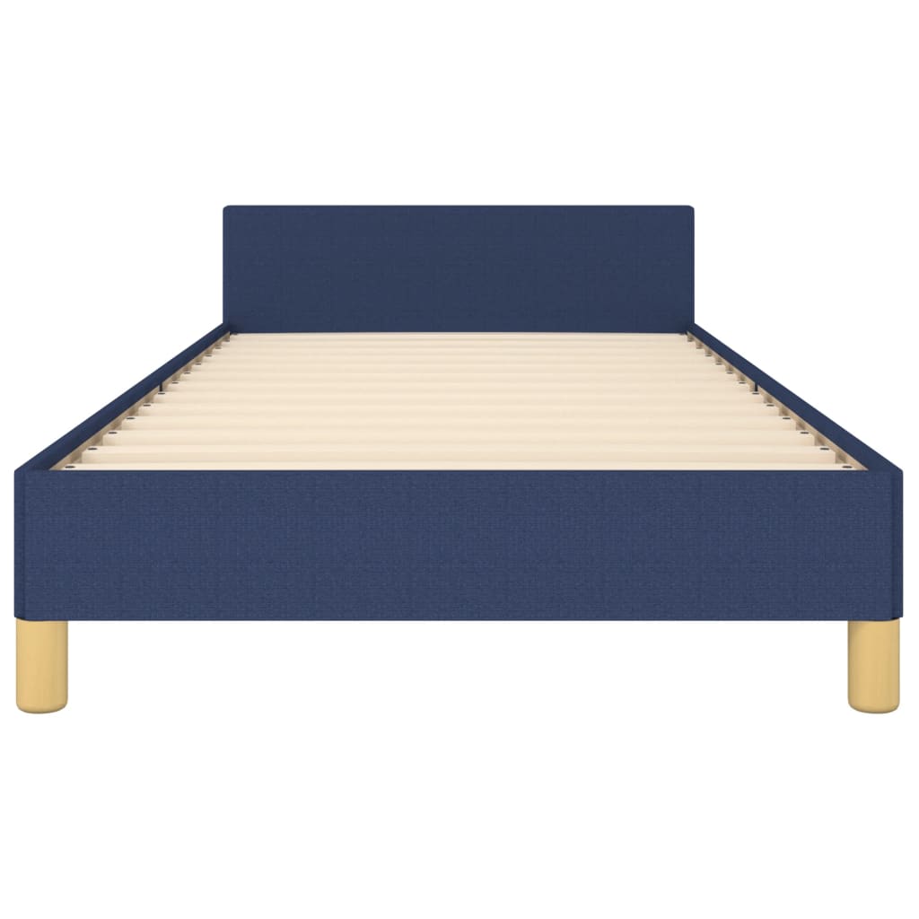 Bedframe Met Hoofdbord Stof Blauw 80 x 200 cm Blok met vierkanten