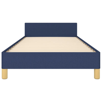 Bedframe Met Hoofdbord Stof Blauw 80 x 200 cm Blok met vierkanten