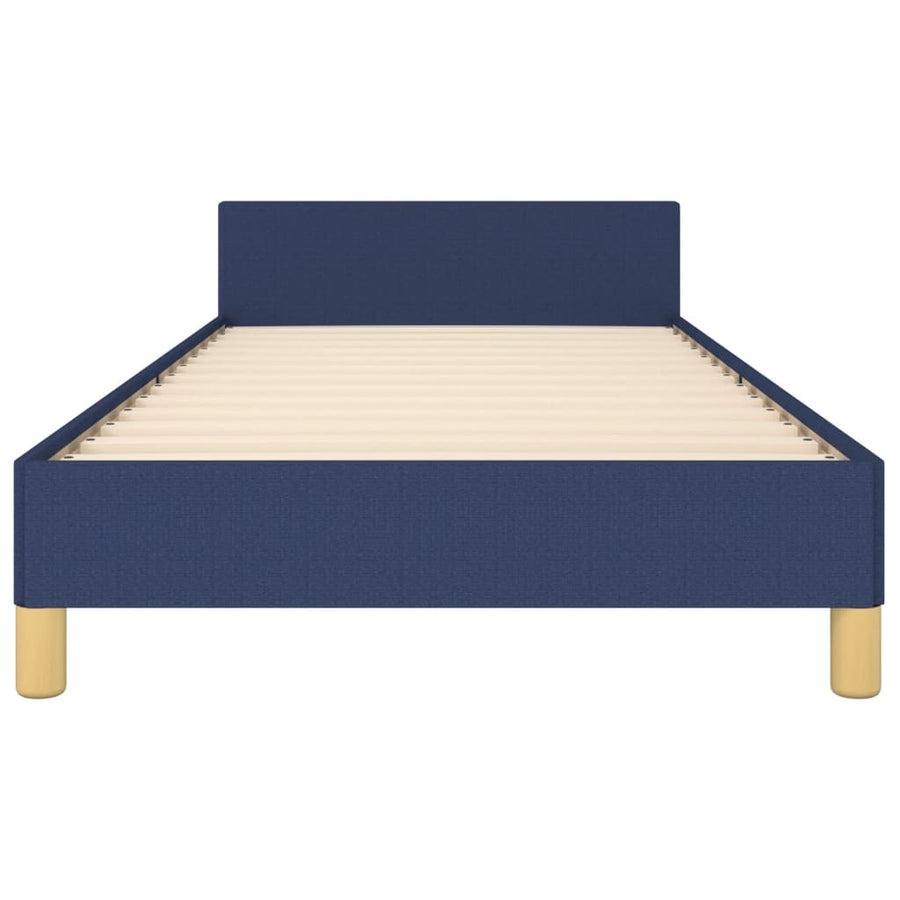 Bedframe Met Hoofdbord Stof Blauw 80 x 200 cm Blok met vierkanten