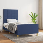 Bed frame without mattress 80x200 cm fabric blue