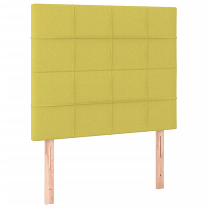 Bedframe Met Hoofdbord Stof Groen 80X200 Cm 80 x 200 cm Blok met vierkanten