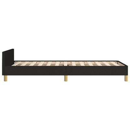 Bedframe Met Hoofdeinde Stof Zwart 90 x 190 cm Blok met vierkanten