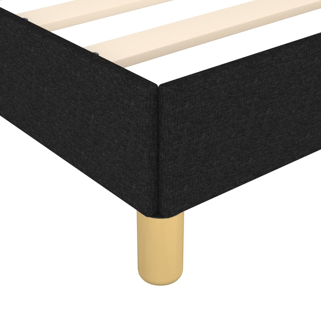 Bedframe Met Hoofdeinde Stof Zwart 90 x 190 cm Blok met vierkanten