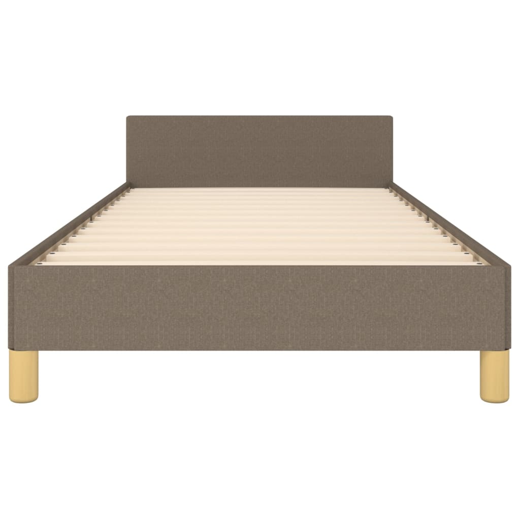 Bedframe Met Hoofdeinde Stof Taupe 90 x 190 cm Blok met vierkanten