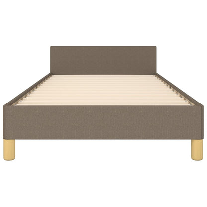 Bedframe Met Hoofdeinde Stof Taupe 90 x 190 cm Blok met vierkanten