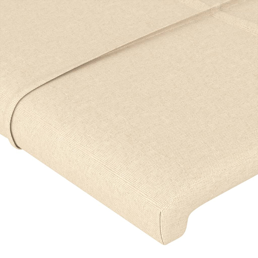 Bedframe Met Hoofdeinde Stof Kleurig Crème 90 x 190 cm Blok met vierkanten