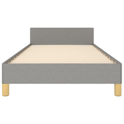 Bedframe met hoofdeinde stof lichtgrijs 90x200 cm 90 x 200 cm Blok met vierkanten