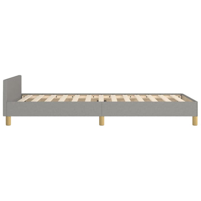 Bedframe met hoofdeinde stof lichtgrijs 90x200 cm 90 x 200 cm Blok met vierkanten