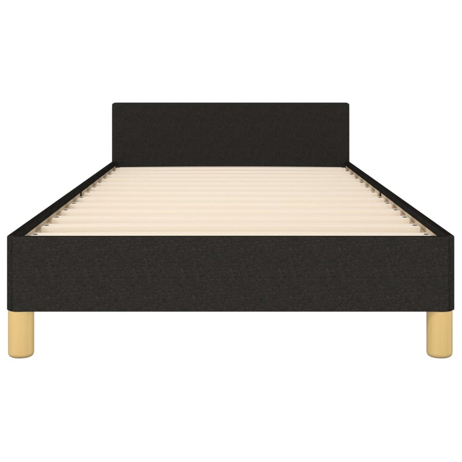Bedframe Met Hoofdeinde Stof Zwart 90 x 200 cm Blok met vierkanten