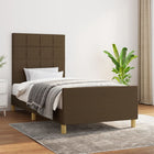 Bed frame without mattress 90x200 cm fabric dark brown