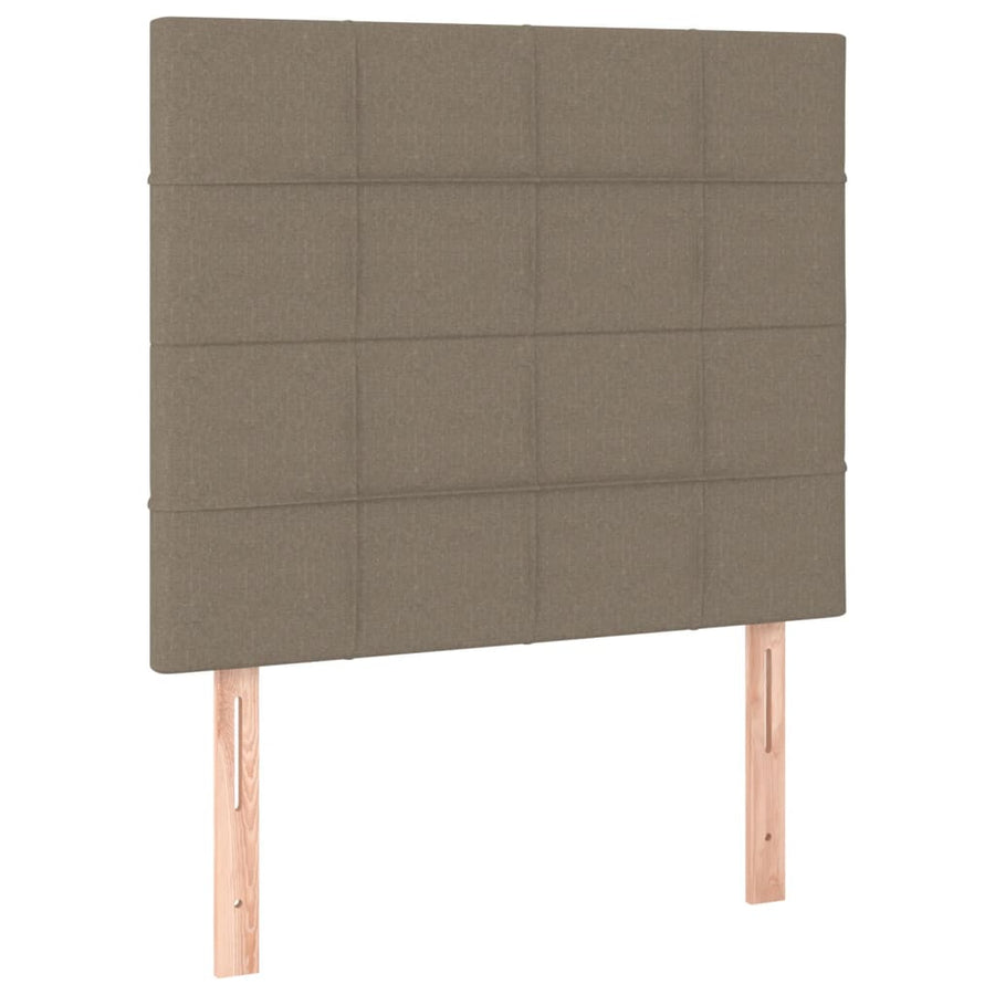 Bedframe Met Hoofdeinde Stof Taupe 90 x 200 cm Blok met vierkanten