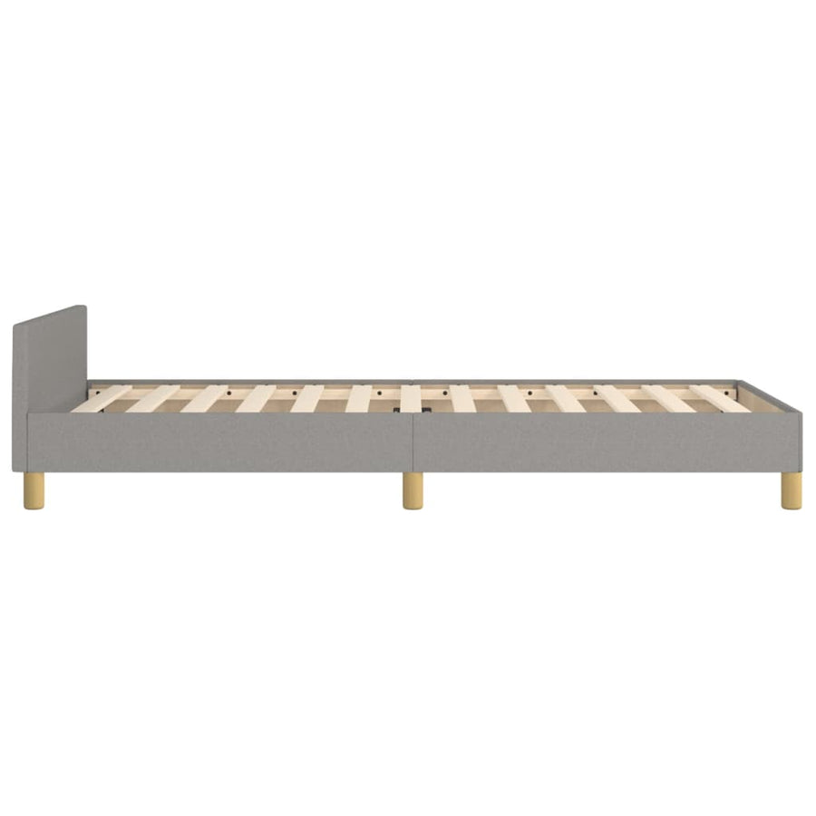Bedframe met hoofdeinde stof lichtgrijs 100x200 cm 100 x 200 cm Blok met vierkanten