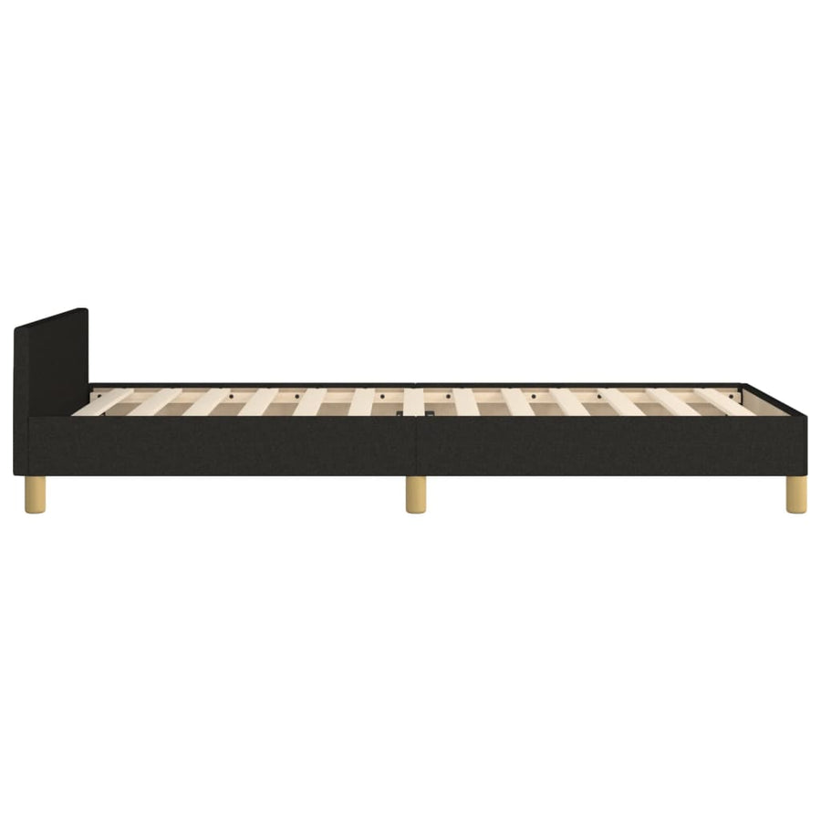 Bedframe Met Hoofdeinde Stof Zwart 100 x 200 cm Blok met vierkanten