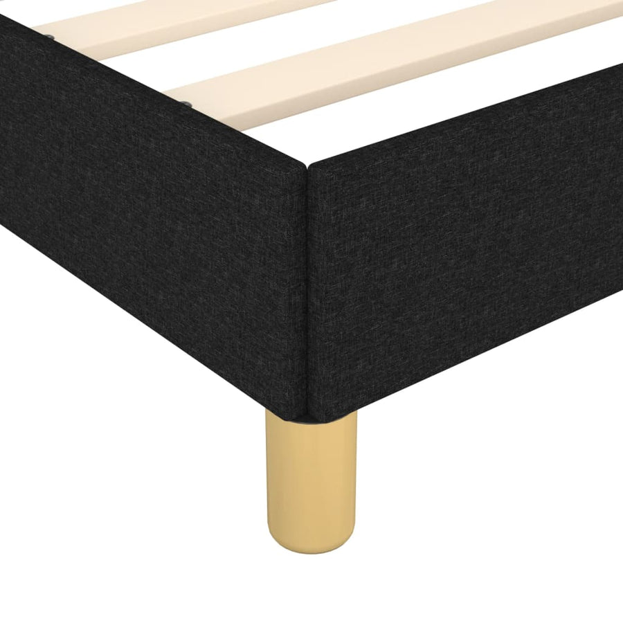 Bedframe Met Hoofdeinde Stof Zwart 100 x 200 cm Blok met vierkanten
