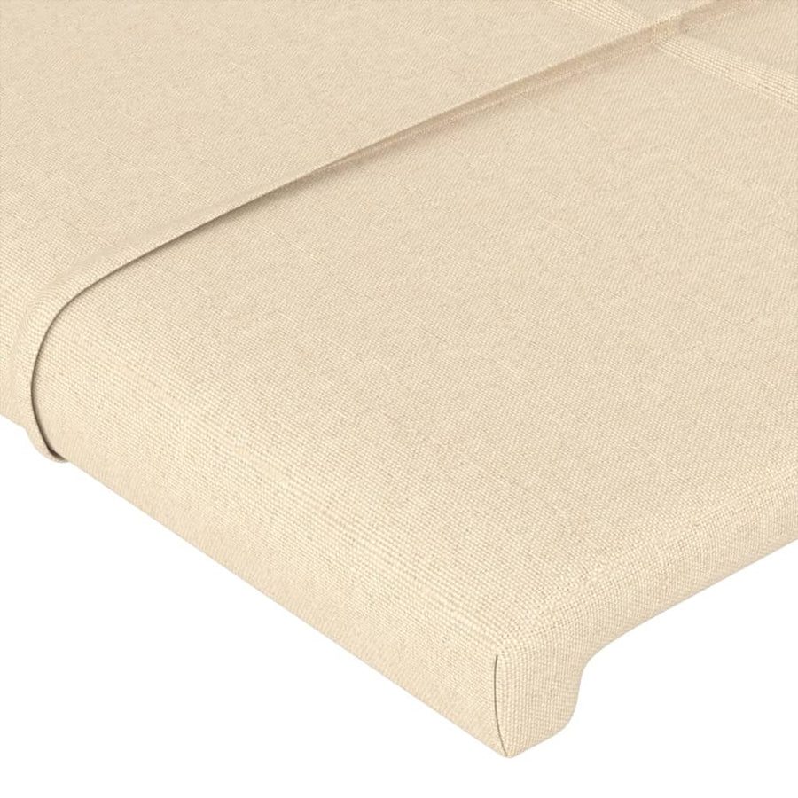 Bedframe Met Hoofdeinde Stof Kleurig Crème 100 x 200 cm Blok met vierkanten