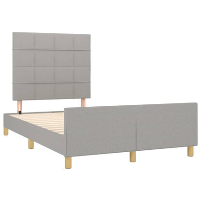 Bedframe met hoofdeinde stof lichtgrijs 120x200 cm 120 x 200 cm Lichtgrijs