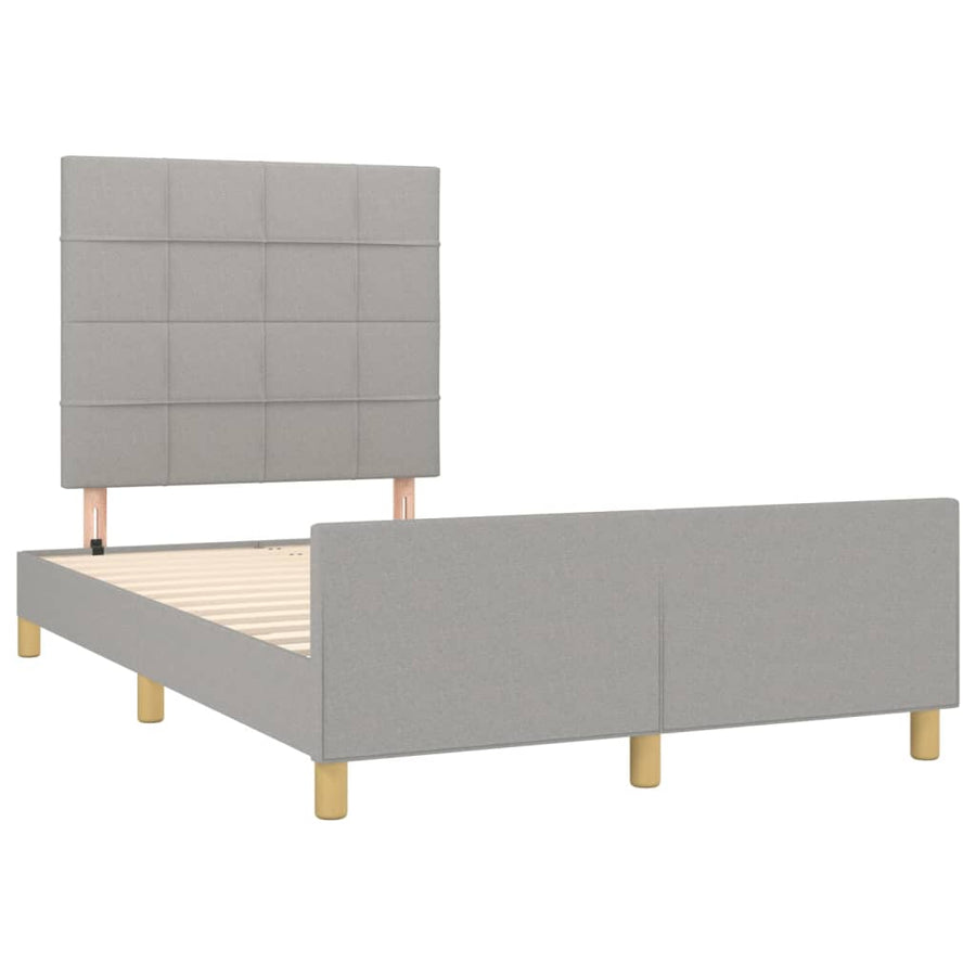 Bedframe met hoofdeinde stof lichtgrijs 120x200 cm 120 x 200 cm Lichtgrijs