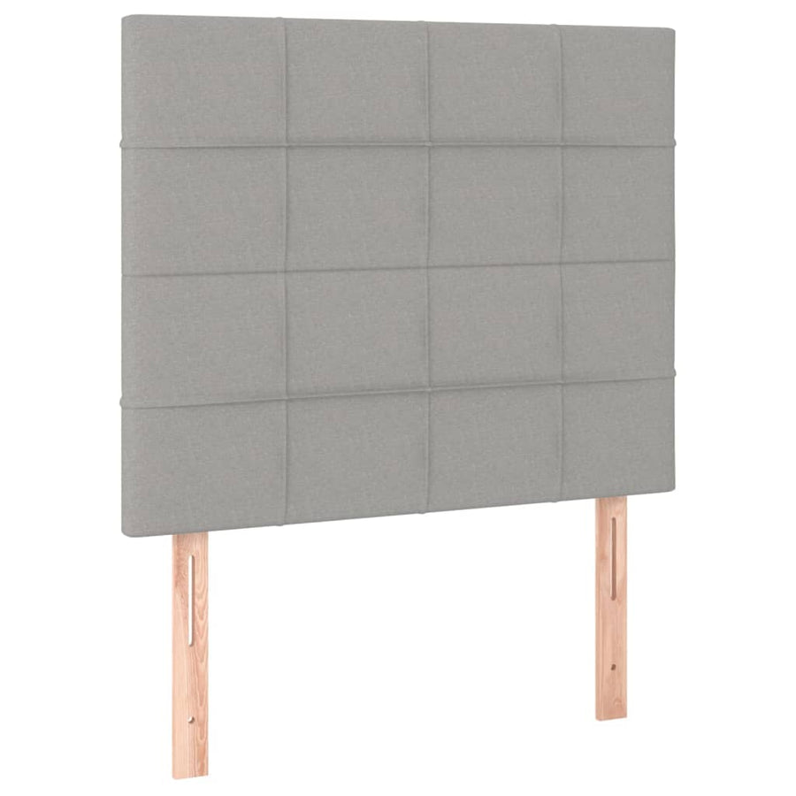 Bedframe met hoofdeinde stof lichtgrijs 120x200 cm 120 x 200 cm Lichtgrijs