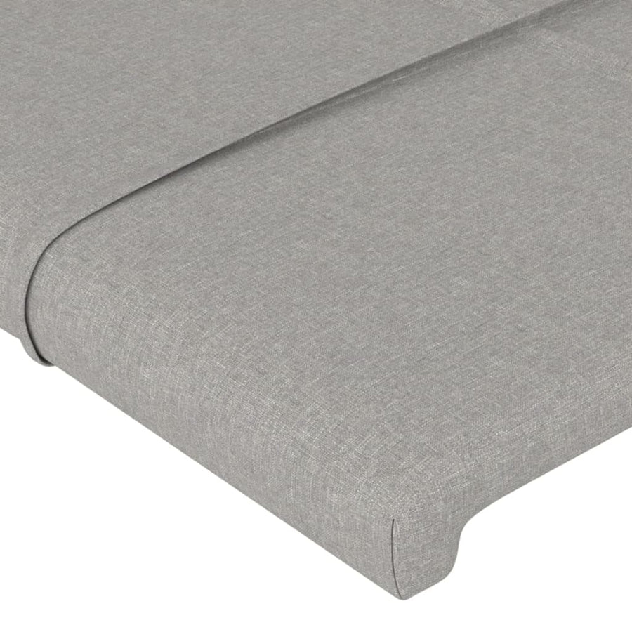 Bedframe met hoofdeinde stof lichtgrijs 120x200 cm 120 x 200 cm Lichtgrijs