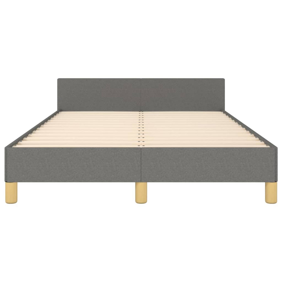 Bedframe Met Hoofdeinde Stof Donkergrijs 120 x 200 cm Blok met vierkanten