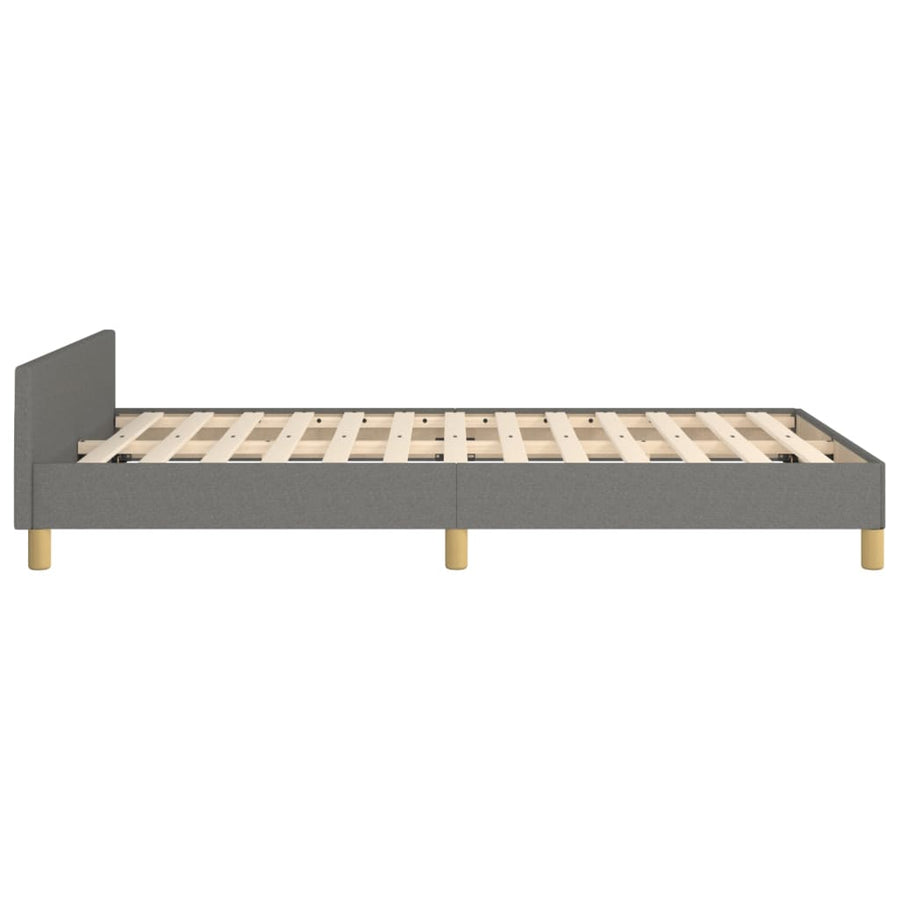 Bedframe Met Hoofdeinde Stof Donkergrijs 120 x 200 cm Blok met vierkanten