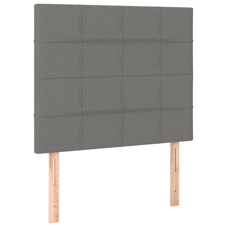 Bedframe Met Hoofdeinde Stof Donkergrijs 120 x 200 cm Blok met vierkanten