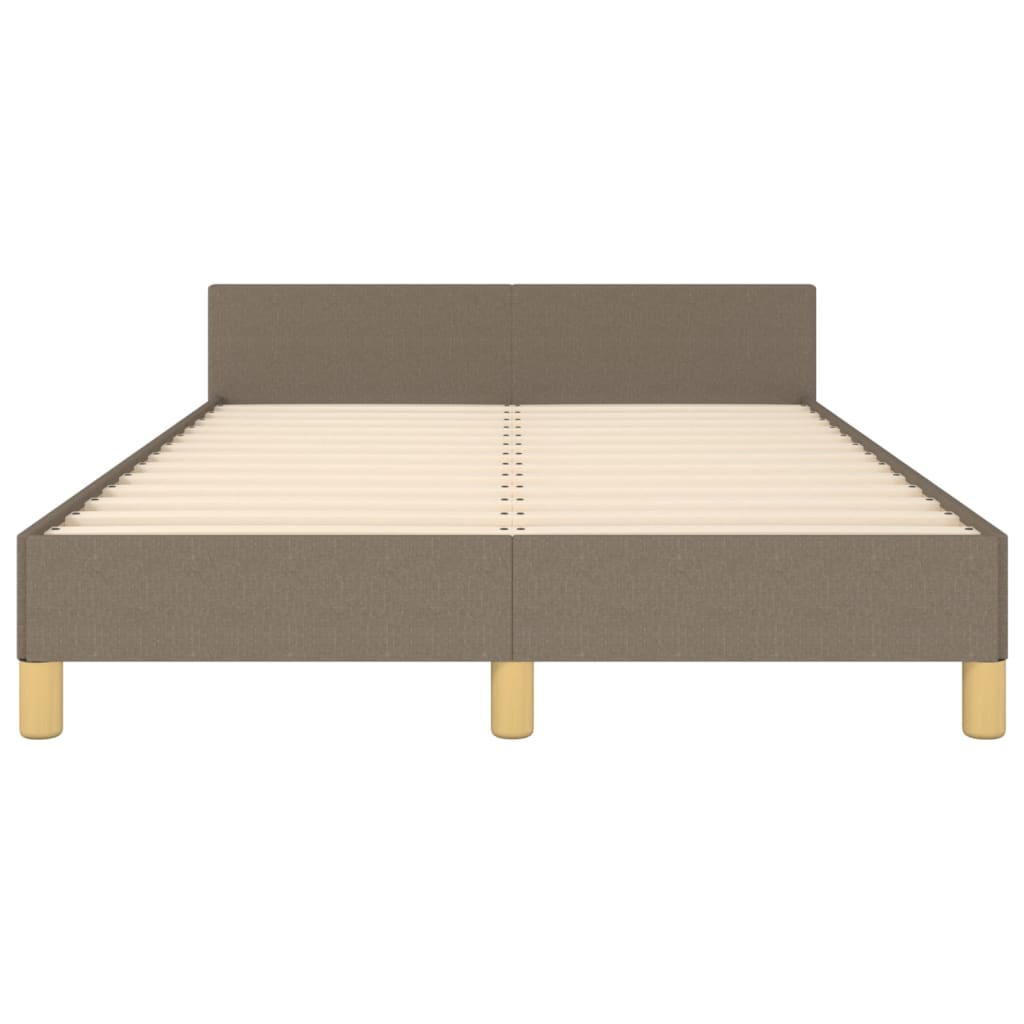 Bedframe Met Hoofdeinde Stof Taupe 120X200 Cm 120 x 200 cm Blok met vierkanten