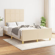 Bedframe 120x200 cm stof crèmekleurig met hoofdeinde