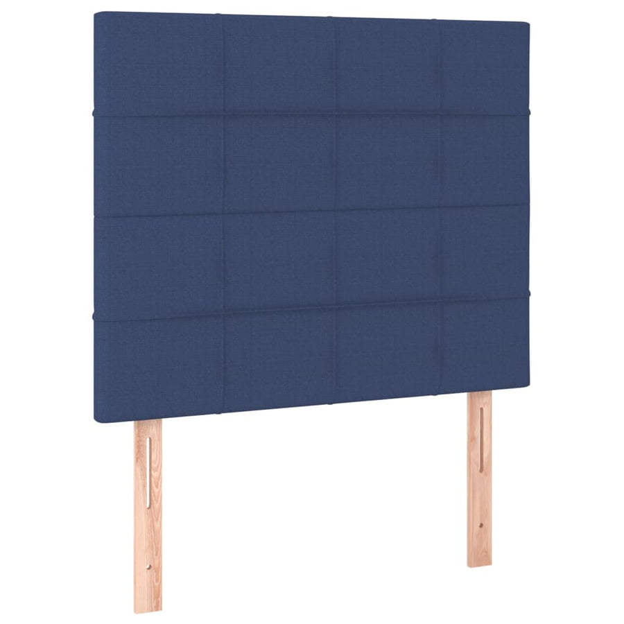 Bedframe Met Hoofdeinde Stof Blauw 120 x 200 cm Blok met vierkanten