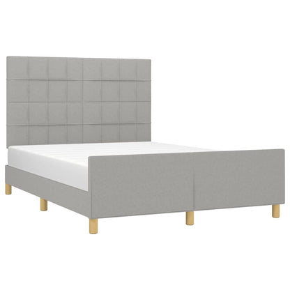 Bedframe met hoofdeinde stof lichtgrijs 140x190 cm 140 x 190 cm Lichtgrijs