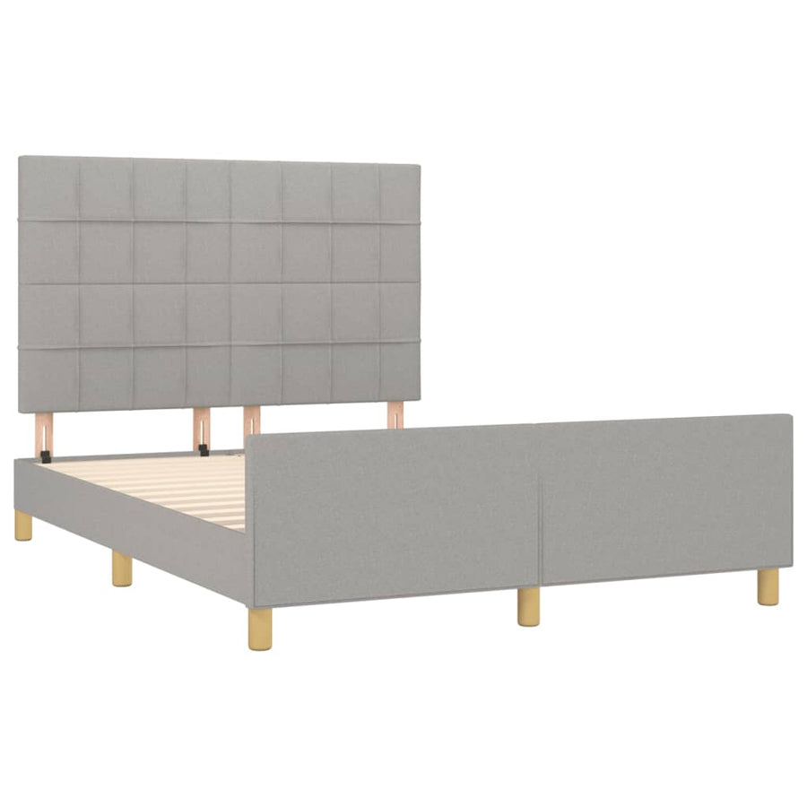 Bedframe met hoofdeinde stof lichtgrijs 140x190 cm 140 x 190 cm Lichtgrijs
