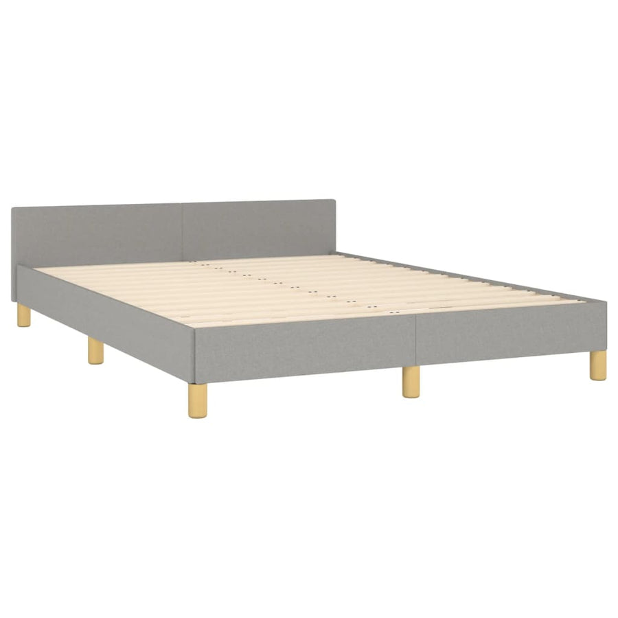 Bedframe met hoofdeinde stof lichtgrijs 140x190 cm 140 x 190 cm Lichtgrijs