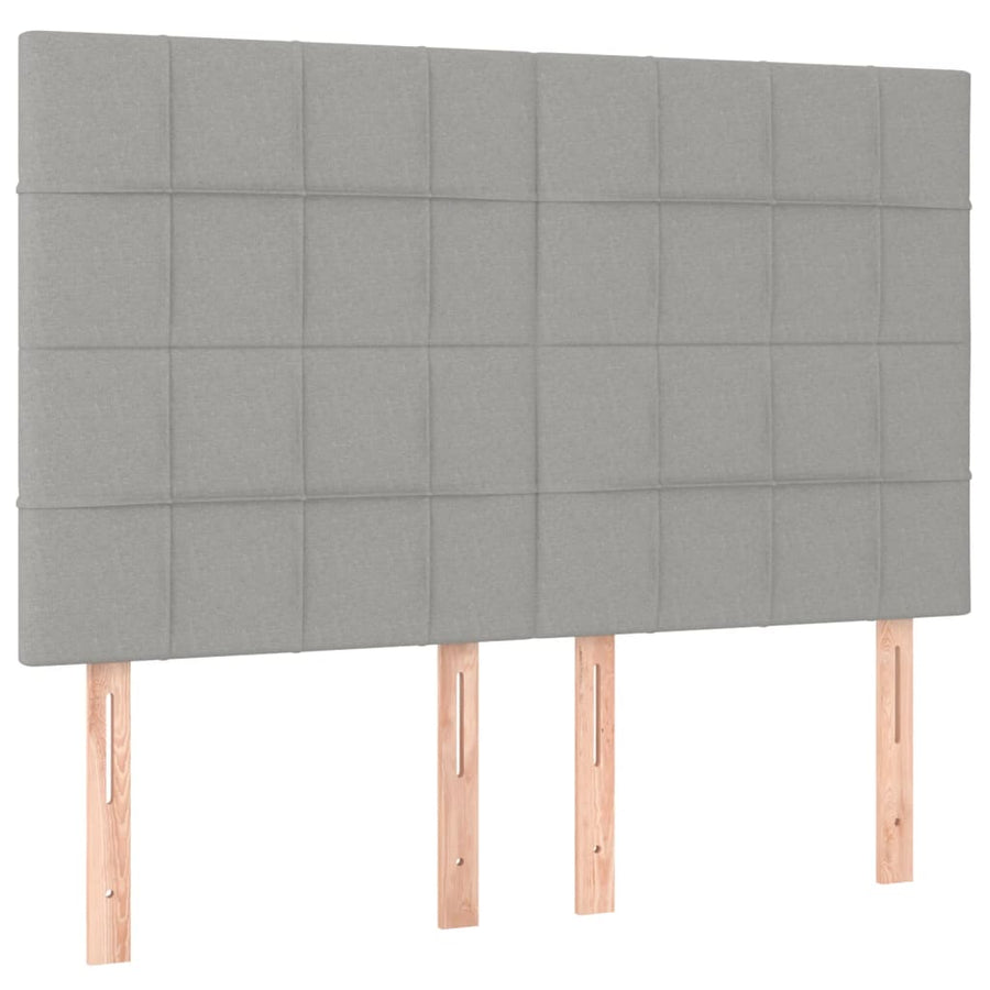 Bedframe met hoofdeinde stof lichtgrijs 140x190 cm 140 x 190 cm Lichtgrijs