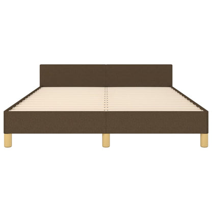 Bedframe Met Hoofdeinde Stof Donkerblauw Donkerbruin 140 x 190 cm Blok met vierkanten