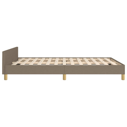 Bedframe met hoofdeinde stof taupe 140x190 cm 140 x 190 cm Blok met vierkanten