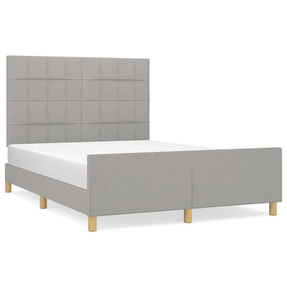 Bedframe met hoofdeinde stof lichtgrijs 140x200 cm 140 x 200 cm Lichtgrijs