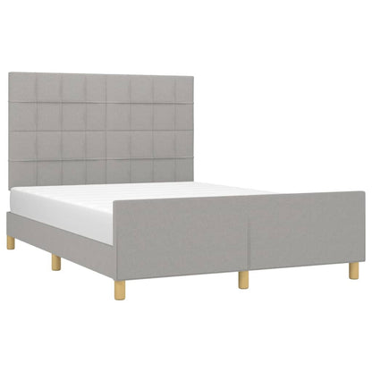 Bedframe met hoofdeinde stof lichtgrijs 140x200 cm 140 x 200 cm Lichtgrijs