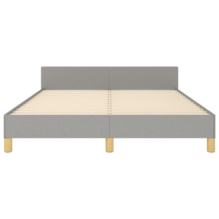 Bedframe met hoofdeinde stof lichtgrijs 140x200 cm 140 x 200 cm Lichtgrijs